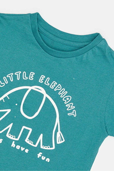 REDTAG Infant Boys White And Green Shirt With T-Shirt Set (2 Piece)