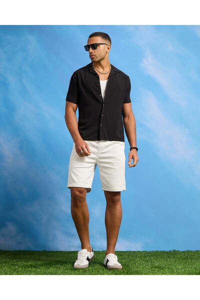 REDTAG قميص رجالي أسود سادة