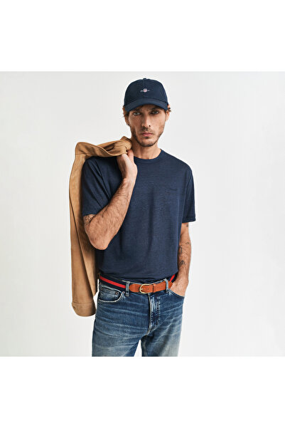 Gant Erkek Lacivert Regular Fit Bisiklet Yaka T-Shirt