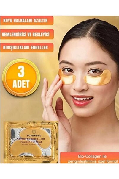 SEVRU Altın Maske Göz Altı İçin Collagen Crystal Eye Mask 3 Paket Maske