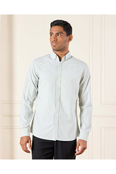 REDTAG قميص رجالي مخطط باللون الأخضر