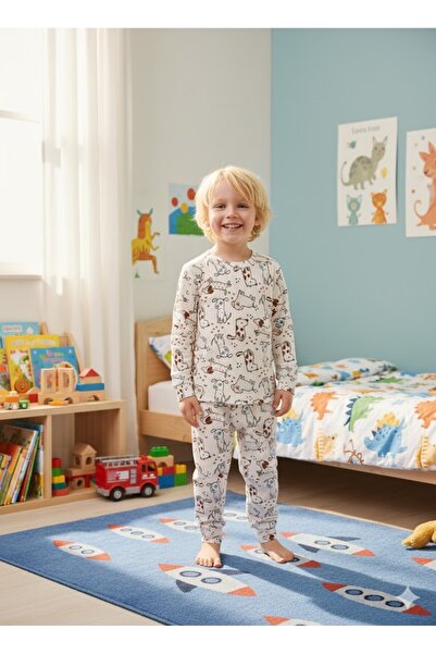 MİNİKO KİDS New Season Girls Boys Ribbed Cotton Pajama Set