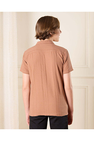REDTAG Senior Boys Brown Collared Shirt
