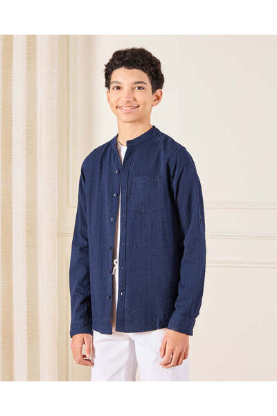 REDTAG قميص كاجوال أزرق داكن للأولاد الكبار