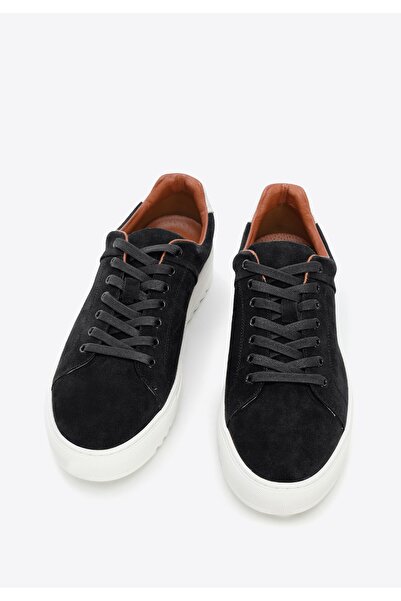 Wittchen Men's suede sneakers with a thick sole, graphite, graphite, suede leather