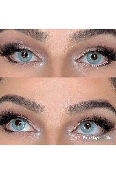 Fresh Lady Polar Lights Blue Lentile de contact colorate turcoaz, pachet complet cu solutie si suport