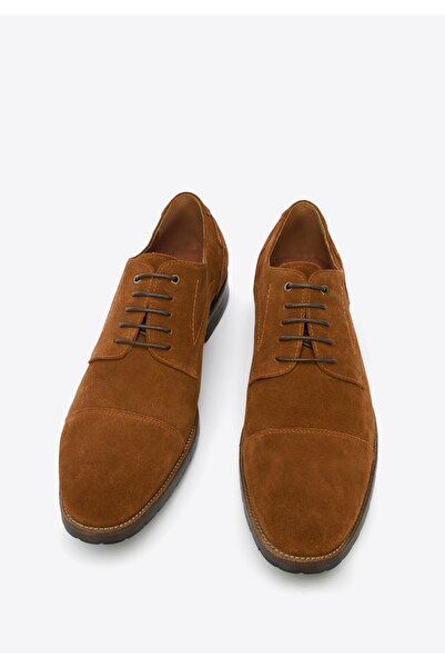 Wittchen Men's Suede Derby Shoes with Decorative Stitching, Brown, Suede Leather