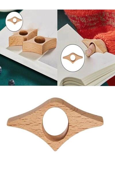 Anı_Atölye El Yapımı Ahşap Kitap Sayfa Tutucu I Okuma Yardımcısı-Doğal Çam Ağacı