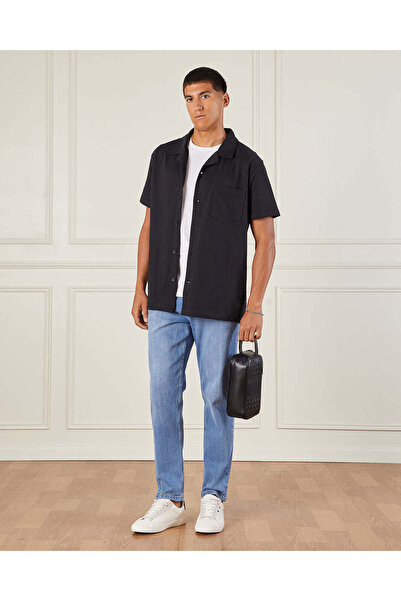 REDTAG Men Black Resort Shirt