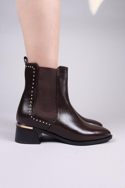 Birikon حذاء بروس تروك بكعب مطاطي بني اللون