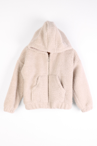 kinderos Hooded Girls' Plush Coat - 26K 6309