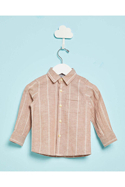 REDTAG قميص مخطط باللون البيج للأولاد الرضع