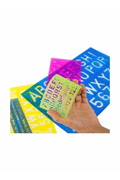 Generic Pack of 4 Alphabet Letter Stencil Set - Plastic ABC Stencils for Kids & Adults (Random Color)