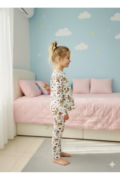MİNİKO KİDS New Season Girls Boys Children's Ribbed Cotton Pajama Set
