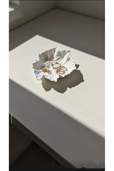 beautystyle Decorative Jewelry Plate - Wavy Shape White Minimal Jewelry Organizer