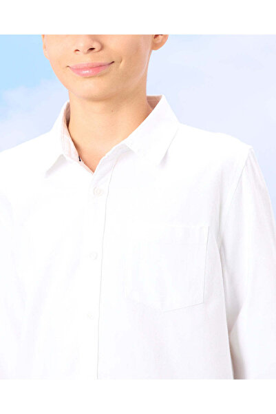 REDTAG Senior Boys White Oxford Shirt