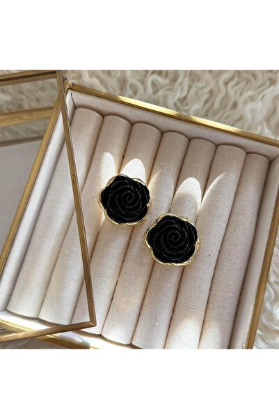 Alice İsstanbul Brand Black Rose Earrings