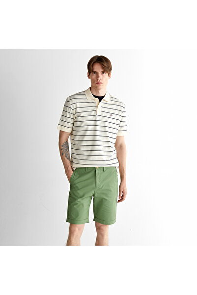 Gant Erkek Krem Regular Fit Çizgili Polo