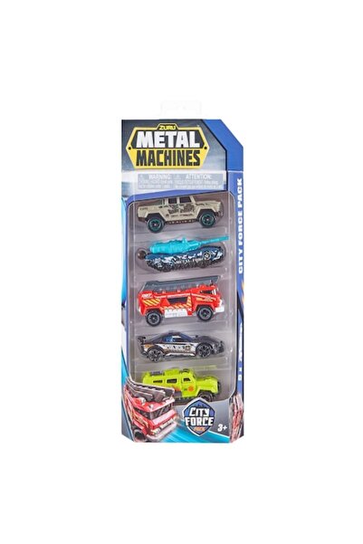 Metal machines Комплект от 5 колички играчки - City Force, 1:64