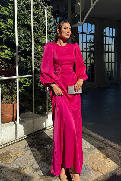 Sindimoda Irmak Μακρύ βραδινό φόρεμα με λεπτομέρεια δεσίματος στο πλάι 9360