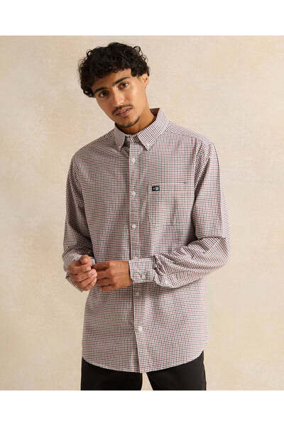 REDTAG Men Beige Checkered Casual Shirt