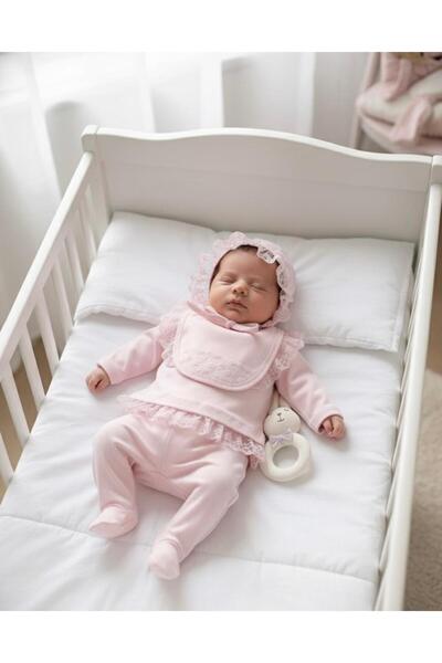 P&H BABYWEAR طقم بناتي مكون من 5 قطع من مينيك زاريفيت بلمسة دانتيل لإطلالة ال...