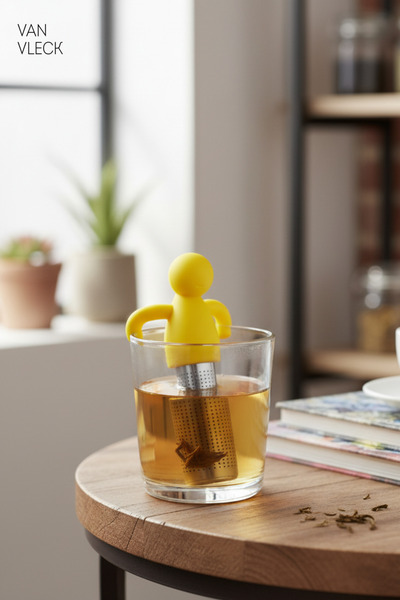 VAN VLECK Figured Tea and Herbal Tea Brewing Apparatus – Teapot That Can Be Fixed to the Edge of the Cup