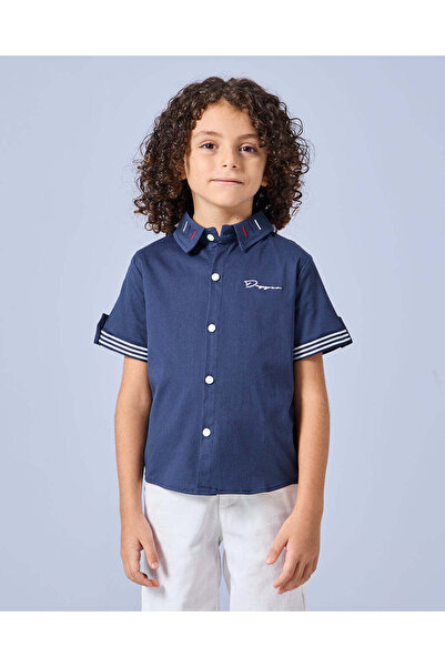 REDTAG قميص كاجوال بياقة زرقاء للأولاد