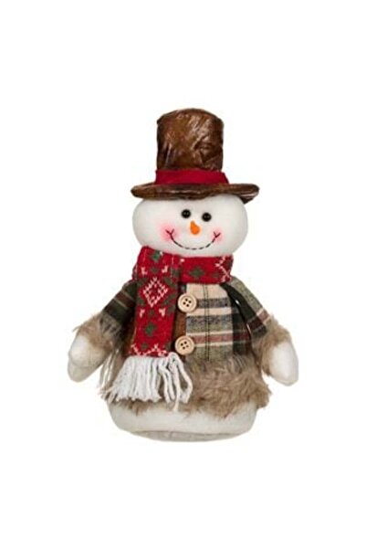 OEM Figurină decorativă de Crăciun - Om de zăpadă cu jachetă și pălărie în ca...
