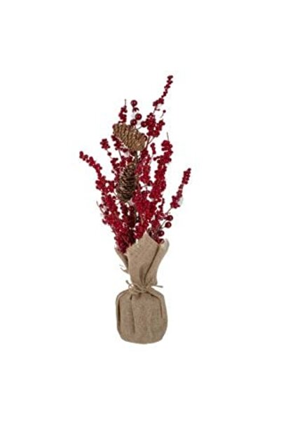 OEM Decorațiune pentru brad de Crăciun cu bază din iută, fructe de pădure roș...