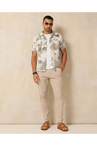 REDTAG Men Grey Printed Resort Shirt