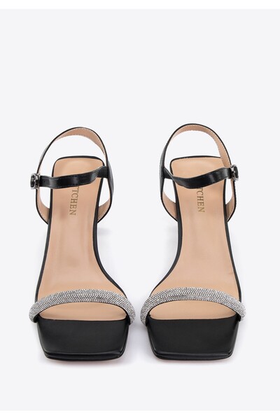 Wittchen Sandale de damă cu bareta strălucitoare, negre și argintii, negre și...