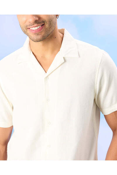 REDTAG Men White Solid Casual Shirt