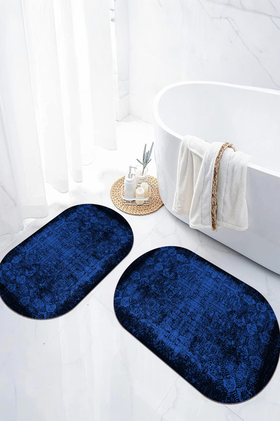 EVİMSEN Ψηφιακό αντιολισθητικό σετ τουαλέτας με μοντέρνο οβάλ χαλάκι μπάνιου ...