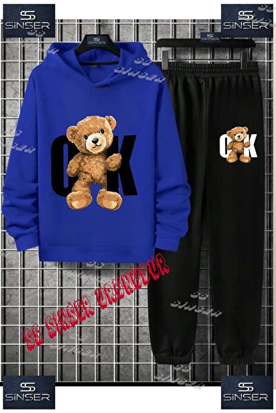 SS SİNSER Παιδικό Unisex Σετ Φόρμας με Κουκούλα "AYICIK OK BLACK" με Ειδική Σ...