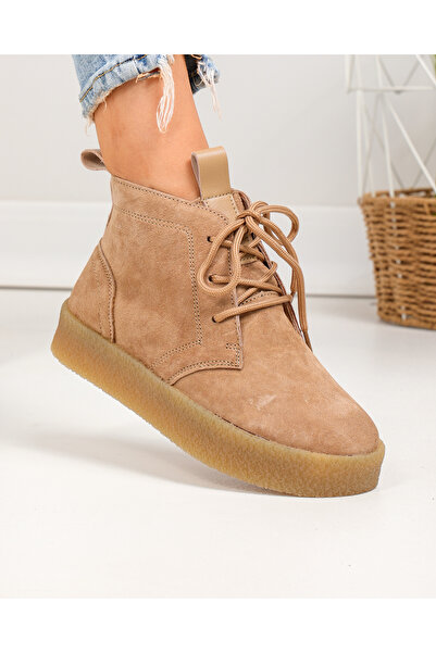 starlike Women's boots, genuine suede leather, khaki JY6651