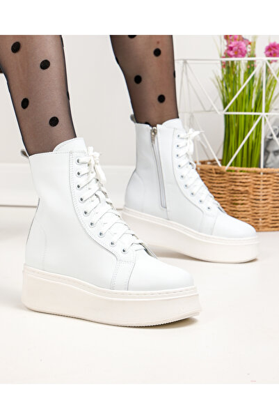 starlike Women's boots, natural leather, white PCI080-1