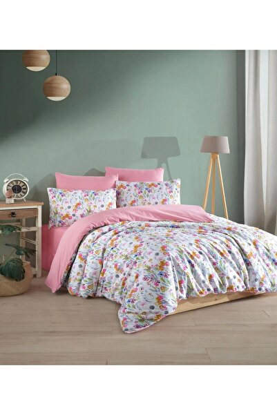 Pamuku Σετ Παπλωματοθήκη με σχέδιο λουλουδιών με ελαστικό 180x200 cm