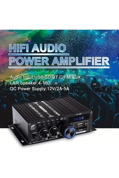 Choice Sound Amplifier for Car Channel 2.0 HIFI Bluetooth Amplifiers Home Digital Audio DC 12V Amp AK380...