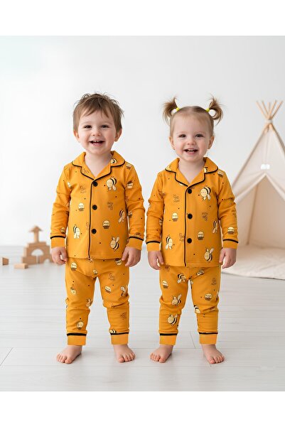 dolaş kids Bees Printed Unisex Pajama Set