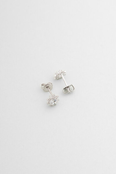 So CHIC... Sonsuzluk Çiçeği 18 Ayar Beyaz Altın Kaplama Gümüş Küpe