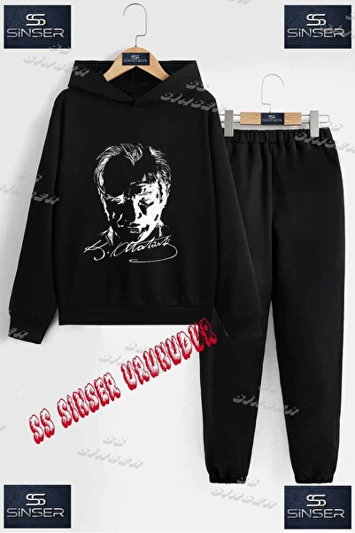 SS SİNSER طقم بدلة رياضية للأطفال من الجنسين مكون من مطبوع قطع باللون الأبيض ...