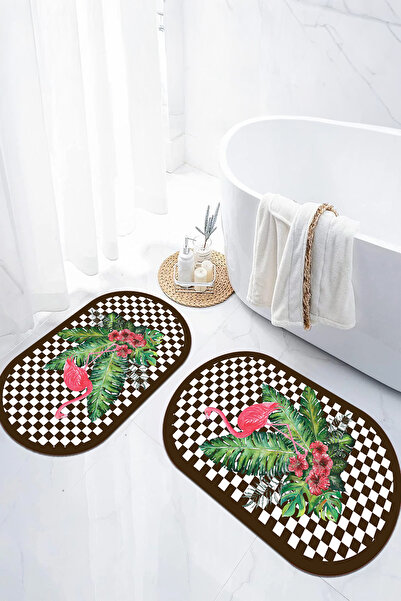 EVİMSEN طقم مقعد المرحاض بقاعدة رقمية مضادة للانزلاق وقابلة للغسل بنمط فلامنغ...