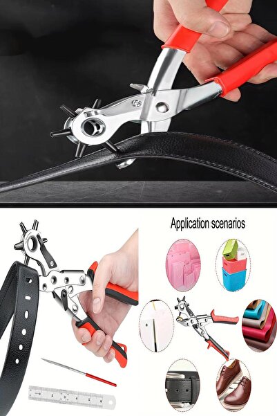 Yu Su Tools "6 Çaplı Döner Deri Delme Pensesi - Kemer, Çanta ve Ayakkabı için...