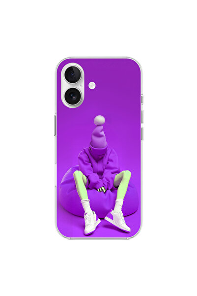 Dali Design حافظة شفافة متوافقة مع هاتف iPhone 16 Plus بتصميم No Face 6