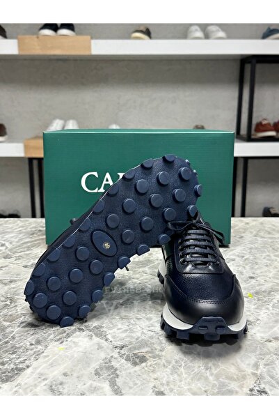 Caffcas Hakiki Deri Lacivert Spor Casual Erkek Ayakkabı Torr-01