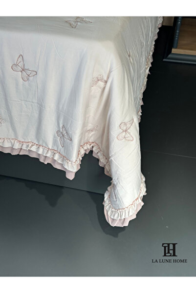 la lune home LA LUNA HOME LİKYA NAKIŞLI ÇİFT FIRFIRLI TEK KİŞİLİK YATAK ÖRTÜSÜ