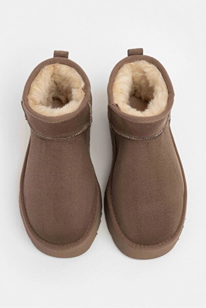 Liarca Kadın Su İtici Süet Kısa Bot – İçi Peluşlu Sıcak Tutucu Günlük Kışlık Kaydırmaz Premium Bot