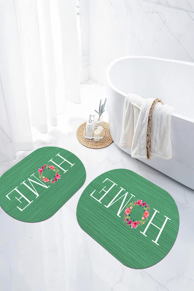 EVİMSEN Ψηφιακό αντιολισθητικό σετ τουαλέτας με οβάλ χαλάκι μπάνιου με λουλού...