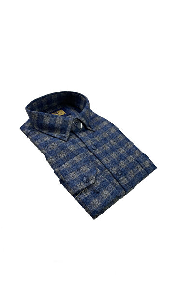 dcn giyim 1985 Men's Plaid Wool Shirt-Wint2